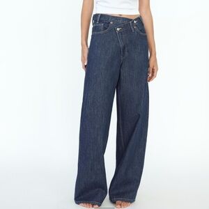Zara crossover waist wide leg jeans